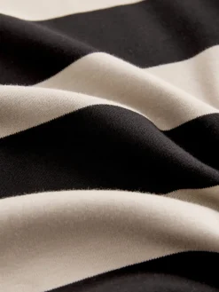 Kiezelkleurige neutrale streep - Boxy oversized T-shirt met relaxte pasvorm van zware stof en ronde hals*Next New