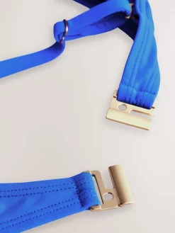 Kobaltblauw - Bandeaubikinitop met beugel*Next New