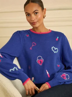 - Embroidered Detail Knitted Jumper*Love & Roses New