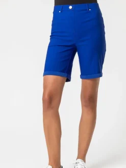 Kobaltblauw - stretch short met omgeslagen zoom*Roman Discount