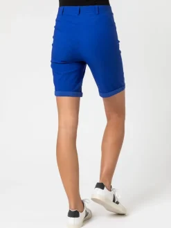 Kobaltblauw - stretch short met omgeslagen zoom*Roman Discount