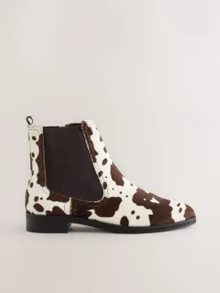 Koeienprint leer - Forever Comfort® Chelsea-enkellaarzen*Next