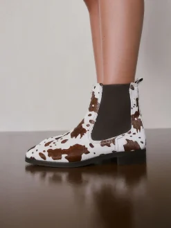 Koeienprint leer - Forever Comfort® Chelsea-enkellaarzen*Next