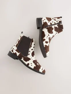 Koeienprint leer - Forever Comfort® Chelsea-enkellaarzen*Next