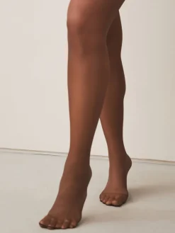 Koffie - Set van 3 glanzende 20 deniet panty's*Next Discount