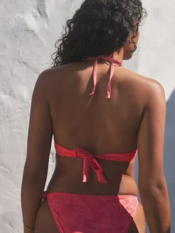 Koraalroze kant - Bikinibeugeltop met vulling en lage decolleté*Next Clearance