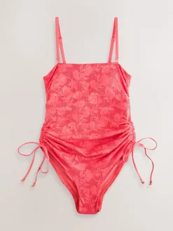 Koraalroze kant - Vormgevend bandeaubadpak met buikcorrectie en afgeronde pijpen*Next Hot