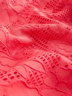 Koraalroze kant - Vormgevend bandeaubadpak met buikcorrectie en afgeronde pijpen*Next Hot