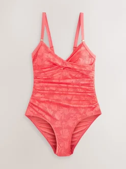 Koraalroze kant - Vormgevend badpak met buikcorrectie*Next New