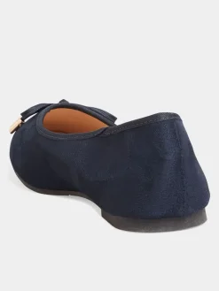 Lange Sally ballerina-imitatiesuèdeachtige pumps met wijde pasvorm*Long Tall Sally Clearance