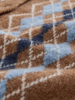 Argyle Knit Cardigan with A Touch Of Wool*Laura Ashley