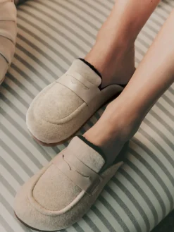 Cork Footbed Fur Lined Slippers*Laura Ashley Online