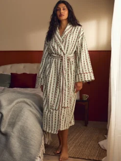 feestelijke Kerstmis roos Kelbrook gestreepte overslagbadjas*Laura Ashley Outlet