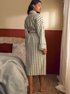 feestelijke Kerstmis roos Kelbrook gestreepte overslagbadjas*Laura Ashley Outlet