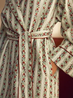 feestelijke Kerstmis roos Kelbrook gestreepte overslagbadjas*Laura Ashley Outlet