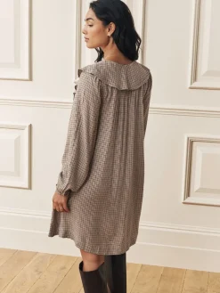 Heritage Check Ruffle Front Mini Dress*Laura Ashley Online