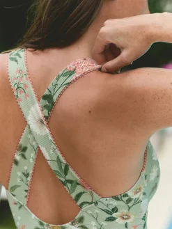 Textured Plunge Tummy Control Swimsuit*Laura Ashley Online