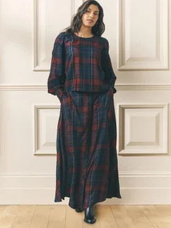 Viscose Check Co-ord Maxi Skirt*Laura Ashley Online