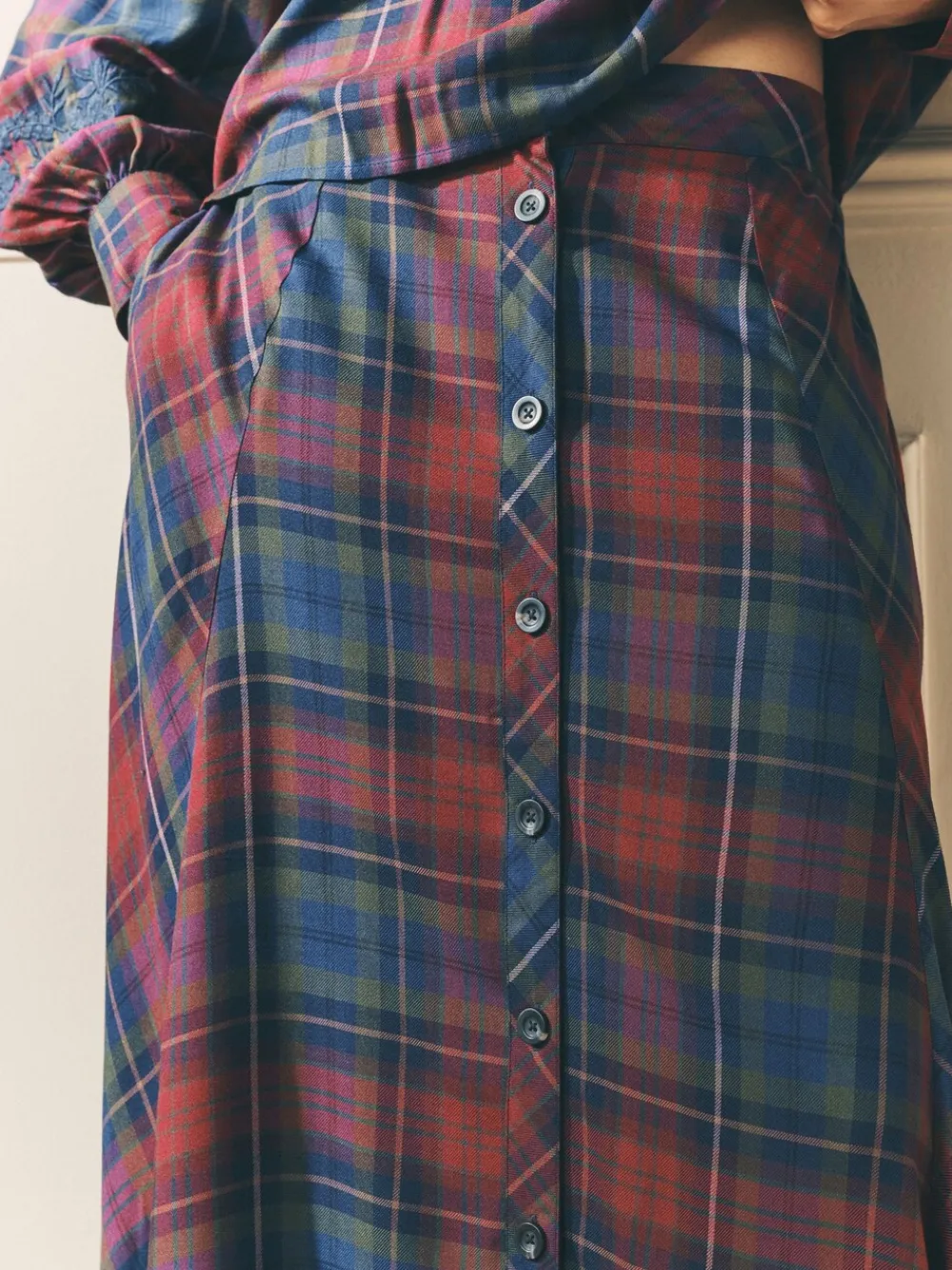 Viscose Check Co-ord Maxi Skirt*Laura Ashley Online