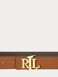 - 2,5cm Omkeerbare kiezelkleurige leren riem met logo*Lauren Ralph Lauren Sale