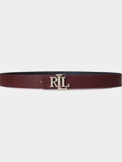 - 2,5cm Omkeerbare kiezelkleurige leren riem met logo*Lauren Ralph Lauren Hot