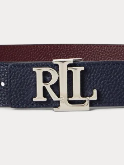 - 2,5cm Omkeerbare kiezelkleurige leren riem met logo*Lauren Ralph Lauren Hot