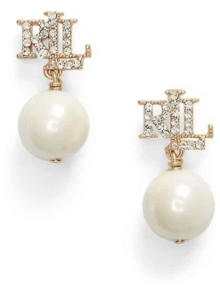 Logo Faux Pearl Drop Earrings*Lauren Ralph Lauren Sale