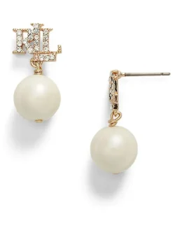 Logo Faux Pearl Drop Earrings*Lauren Ralph Lauren Sale