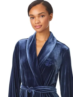Velvet Long Sleeve Shawl Collar Robe*Lauren Ralph Lauren Outlet