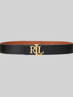 Wide Logo Reversible Pebbled Leather Belt*Lauren Ralph Lauren Best