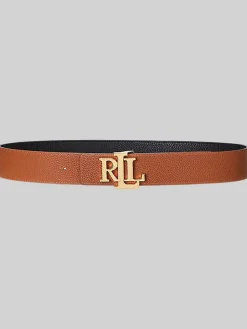 Wide Logo Reversible Pebbled Leather Belt*Lauren Ralph Lauren Best