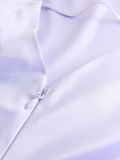 Lavendelpaars - Lange satijnen Maxi-jurk met watervalhals voor bruiloftsgasten*Next Online