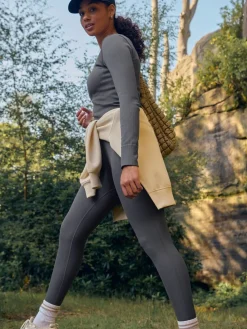 Leisteen grijs - Geribbelde naadloze legging met hoge taille*Next Discount