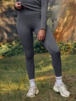 Leisteen grijs - Geribbelde naadloze legging met hoge taille*Next Discount