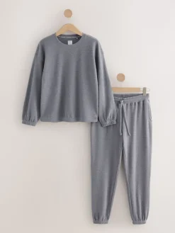 Leisteen grijs - Gezellige pyjama met wafeldessin en lange mouwen*Next Outlet