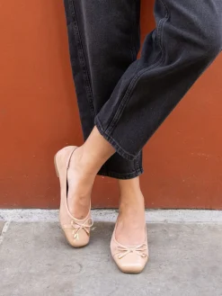 - CAPRICORN Soft Sqaure Toe Cap Bow Ballerinas*Novo Clearance