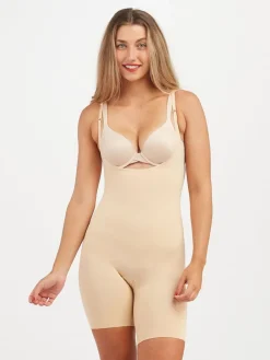 - sculpt™ Naadloze Power bodysuit met open buste tot halverwege de dij*Spanx Sale
