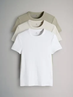 - 3 Pack Korte Mouw Geribd T-shirt*The Set Sale