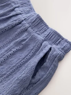 Lichtblauw - Broderie vakantieshorts*Next Discount