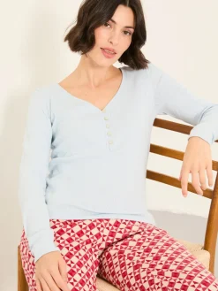 - FatFace Pointelle Henley Top*Fat Face Hot