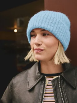 Lichtblauw - Geribbelde beanie-muts met wol*Next Discount