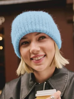 Lichtblauw - Geribbelde beanie-muts met wol*Next Discount