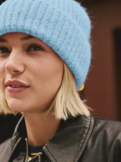 Lichtblauw - Geribbelde beanie-muts met wol*Next Discount