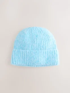Lichtblauw - Geribbelde beanie-muts met wol*Next Discount