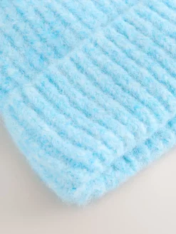 Lichtblauw - Geribbelde beanie-muts met wol*Next Discount