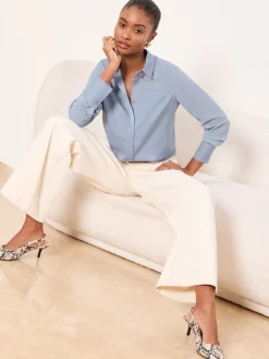 - Long Sleeve Satin Chiffon Mix Shirt*Lipsy Online