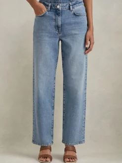 - Selin jeans met rechte pijpen en halfhoge taille*Reiss