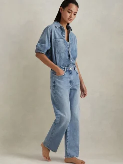 - Selin jeans met rechte pijpen en halfhoge taille*Reiss