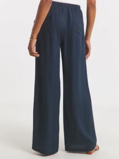 - Tie Waist Wide Leg Linen Mix Trousers*Simply Be Best