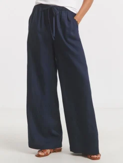 - Tie Waist Wide Leg Linen Mix Trousers*Simply Be Best